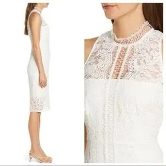 Eliza J Illusion‎ Lace Cocktail Dress Size 6 - Picture 2 of 12